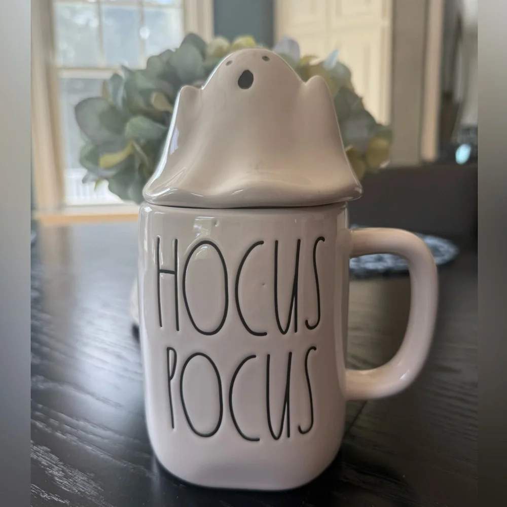 Rae Dunn New Halloween Ghost Mug with Topper